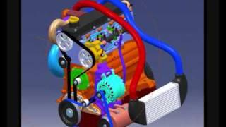 Catia V5 engine assembly and simulation