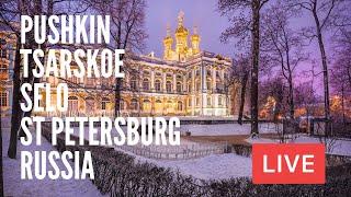 Town of PUSHKIN, Tsar’s Village, St Petersburg, Russia in the Winter 2022-2023. LIVE