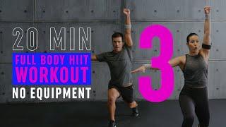 20 Min Full Body HIIT Workout 3 / Intense Fat Burning & Toning Cardio / No Equipment