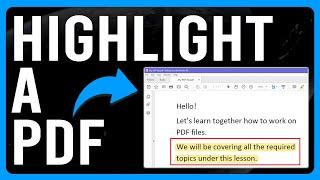 How to Highlight a PDF (How to Highlight Text in a PDF Document)