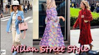 Spring Milan Street Style | Milan Fashion Walk 2024 & Outfit Ideas | Sidewalk Milan