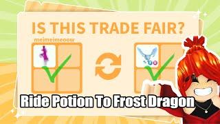 TRADING RIDE POTION TO FROST DRAGON! Pt.1 Adopt Me Trading Challenge