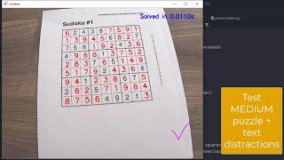 Sudoku Solver | OpenCV and Tensorflow Neural Network