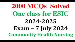6 June 2024 Nursing officer class  | #top100questions  #ESIC #UPSC #NORCET
