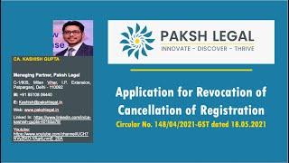 Application for Revocation of cancellation of Registration