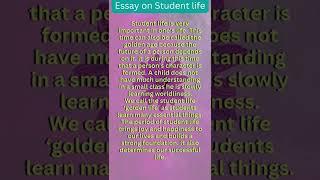 Essay on Student Life - 10 lines essay on Student Life