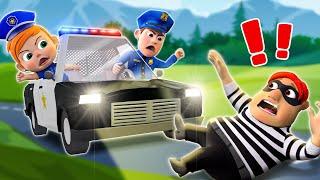 Baby Police Chase Thief  | NEW Kid Songs & Nursery Rhymes By PIB Family