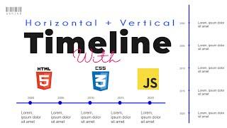 Responsive Horizontal / Vertical Timeline With Interactive Animations (HTML CSS JS ) | Tutorial 2021