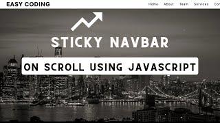 Sticky Navigation Bar On Scroll Using Javascript | Fixed Navbar on Scroll