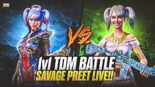 BGMI LIVE CUSTOM ROOM 1V1 Tdm Fight| 10 points streak| Savage preet is live|