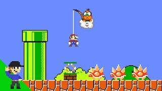 Mario tries to win by doing absolutely nothing in Super Mario Bros.