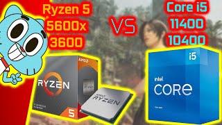 Ryzen 5 5600x vs 3600 vs i5 11400 vs 10400   Gaming Benchmarks