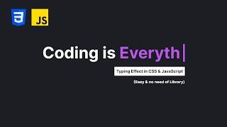 Create Text Typing Effect in HTML CSS & Vanilla JavaScript | Multiple Text Typing Animation in CSS