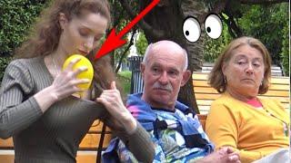 Girl With  BIG ORANGES Prank   Best of Just For Laughs 