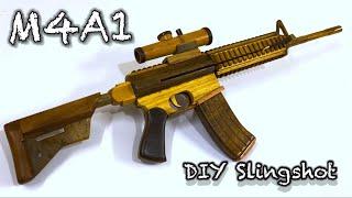 Wooden Art || DIY  "M4A1 Precision Rifle" - Slingshot Wooden