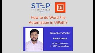 How to do Word File Automation in UiPath?