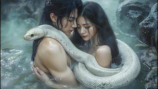 Fantasy film! White snake turns into a naked beauty and tempts the celestial being to bathe with her