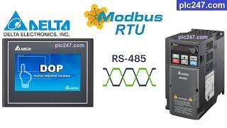 Delta HMI "Modbus RTU" Delta MS300 Inverter Tutorial