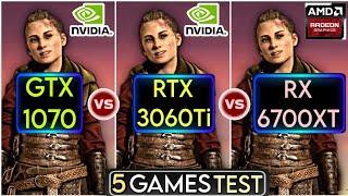 GTX 1070 vs RTX 3060 Ti vs RX 6700 XT  | 5 Games Test | Gpu's War !