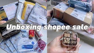 [UNBOXING] Unbox săn sale đồ MAKE UP và SKINCARE // Hướng dẫn lấy mã giảm giá trên Shopee️‍