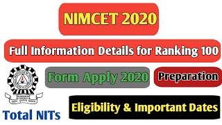 NIMCET-2020, All Details, Exam Pattern,Syllabus, Eligibility-Criteria,Registration, Important Dates