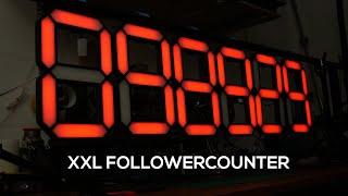 XXL 7 segment display as a 100K FOLLOWERCOUNTER | makermoekoe