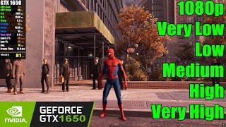 GTX 1650 | Marvel’s Spider-Man Remastered - 1080p Very Low, Low, Medium, High, Very High