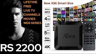 X96Q 4K 4GB 32GB Android Smart TV Converter Box with live TV Channels Movies Web Series