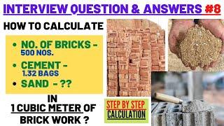 How to Calculate No. of Bricks, Cement and Sand Quantity in 1 Cubic Meter of Brickwork ?