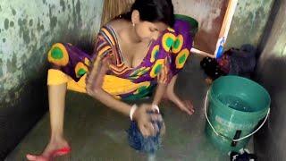 The Secret to Indian Village Girls' Daily Clothes Washing Routine