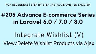 Laravel 8 E-commerce Tutorial | Integrate Wishlist | View/Delete Wishlist Products via Ajax