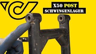 Puch X50 mit Seitenständer: Schwingenlager erneuern (Silentblöcke)