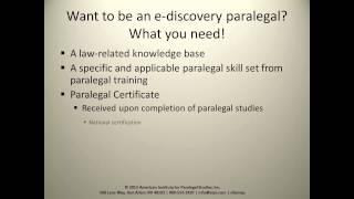 The Role of the E-Discovery Paralegal