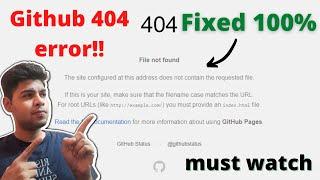 how to fix github 404 error | github 404 file not found | How to host website for free on github