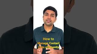 How to Manage Contact Lists Efficiently 