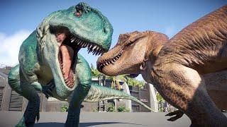 TYRANNOSAURUS REX vs EVERY CARNIVORE & HERBIVORE DINOSAURS - Jurassic World Evolution 2