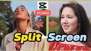 How to Create Split Screen CapCut PC and Mac| Add two video side by side CapCut PC| CapCut Edit