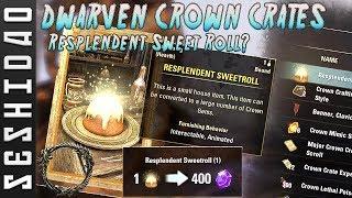 ESO: Opening 15 Dwarven Crown Crates | Resplendent Sweet Roll WTF 400 Gems?