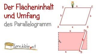 Umfang und Flächeninhalt des Parallelogramms