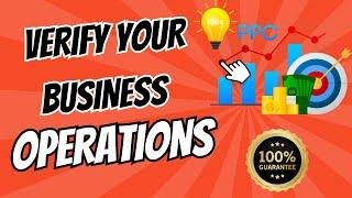 How To Do Google Ads Business Operations Verification | Verify your business operations