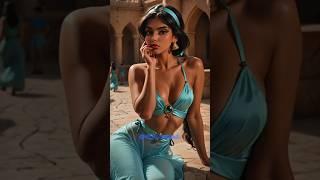 Bringing Aladdin to Life: Cartoon to Realit #livingcartoon #aladdin #jasmine #disney  #fusion #ai