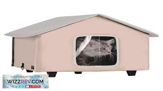 Elevated Heated Cat House Kitty Shelter with Heated Pad Brown Middle Review