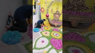 Easy & Under Budget Backdrop Making Ideas for Haldi Ceremony | Easy Hadi Flowers Rongoli Decoration