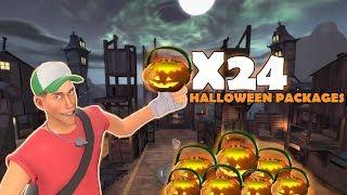 TF2: UNBOXING 24 HALLOWEEN PACKAGES!!!(spooky items)2019