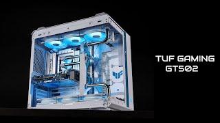 IT'S TIME TO GET TUF FOR CES. Full TUF custom water cooled gaming pc inside the TUF GAMING GT502.