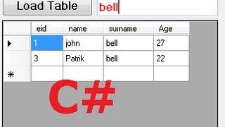 C# Tutorial 56:  Search data in database and Filter in datagridview or table in C#