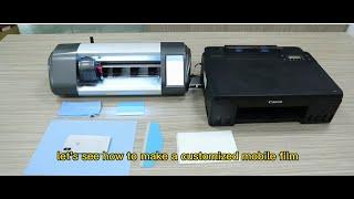 Skycut smart protective film cutter connect with Canon Printer to cut screen protector