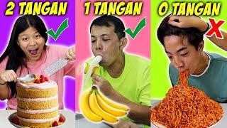 TANTANGAN MAKAN TANPA, 1 DAN 2 TANGAN ! Challenge Keluarga | CnX Adventurers