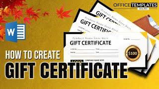 How to Design a Gift Certificate in Microsoft Word | Gift Card/Voucher Design