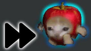 Apple Cat Running but its exponentially speeding up from 0 to 1000%